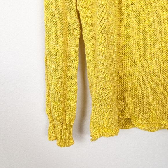 Kori America Yellow Open Knit Lightweight Long Sleeve Sweater Size S - Picture 4 of 7